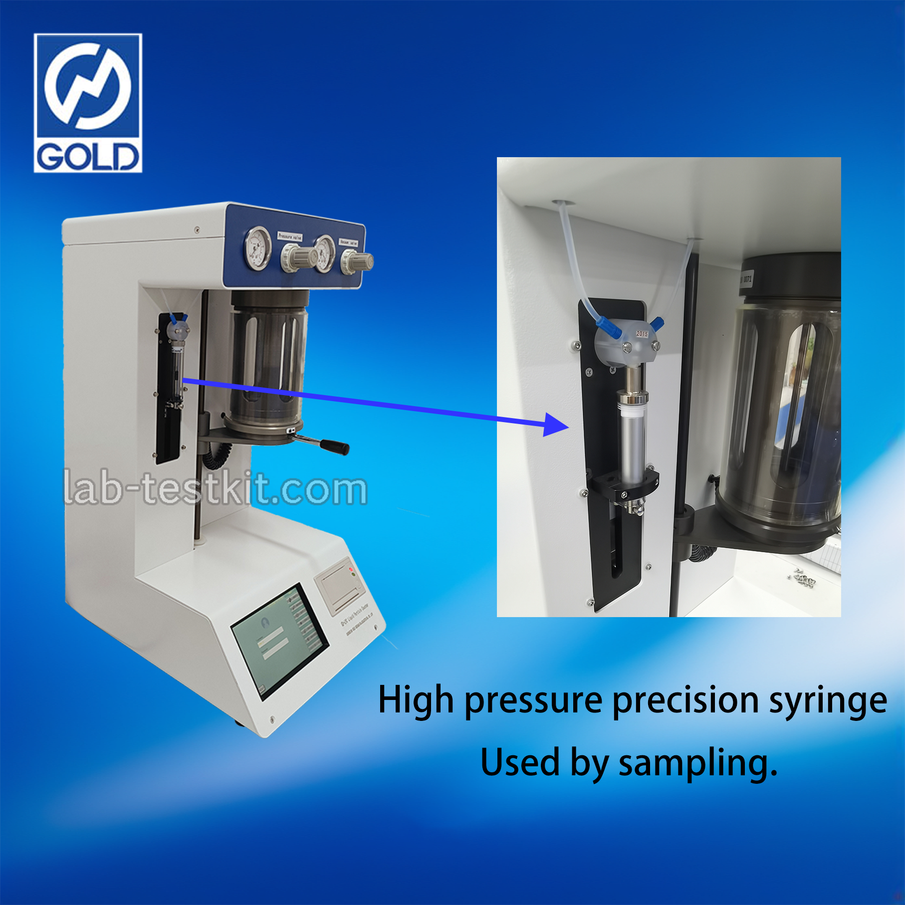 Detector de partículas del instrumento de prueba de aceite hidráulico