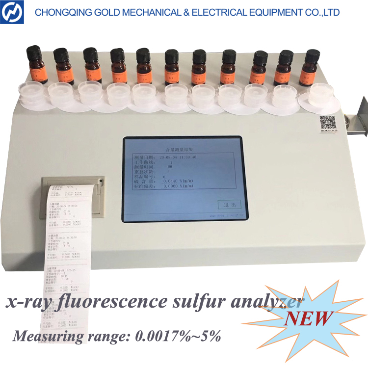 0.0017% ~ 5% Sulfur de fluorescencia de rayos X automáticos en analizador de aceite para análisis de combustible