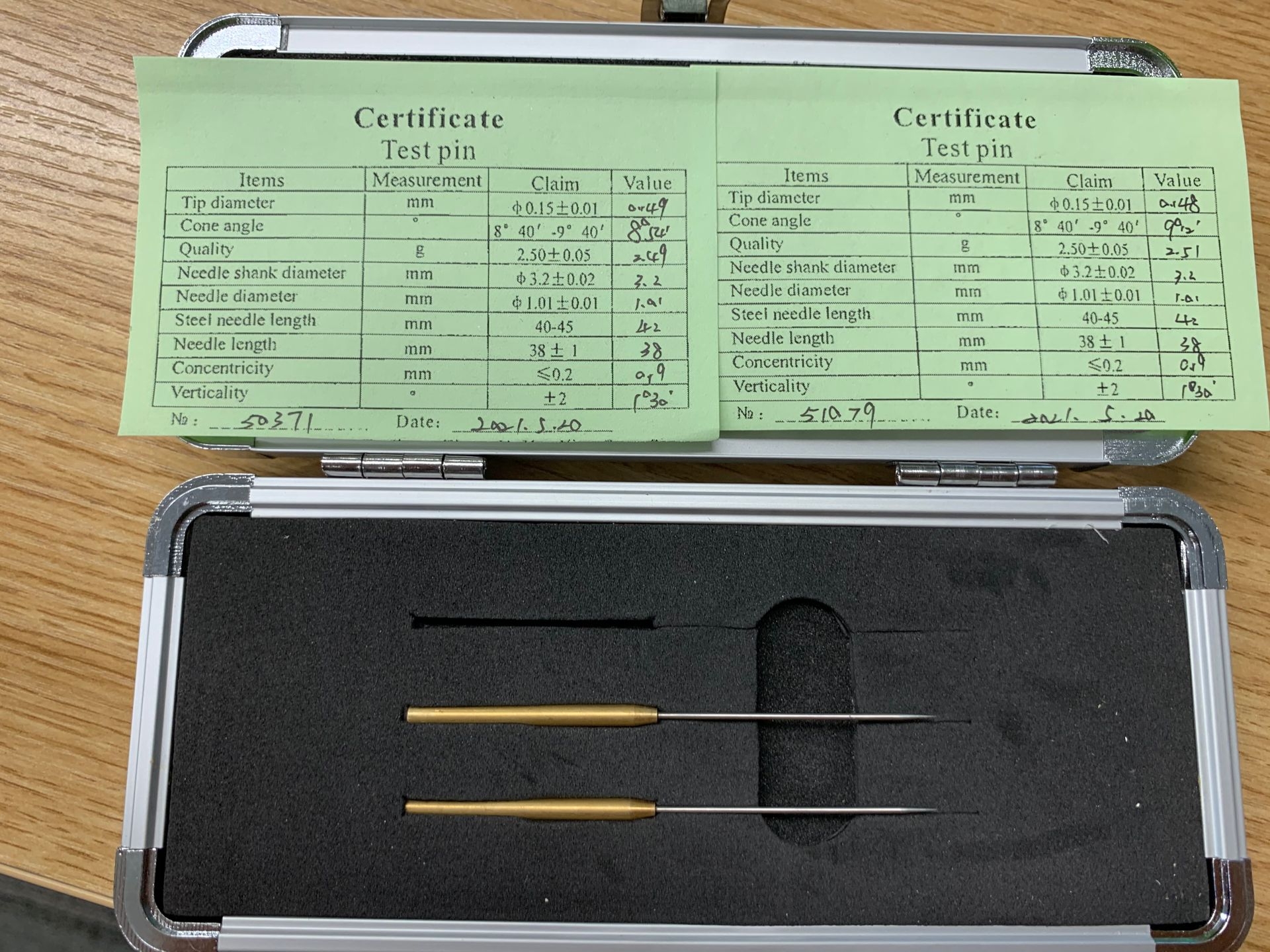 Aguja de penetraci&oacute;n ASTM D5
