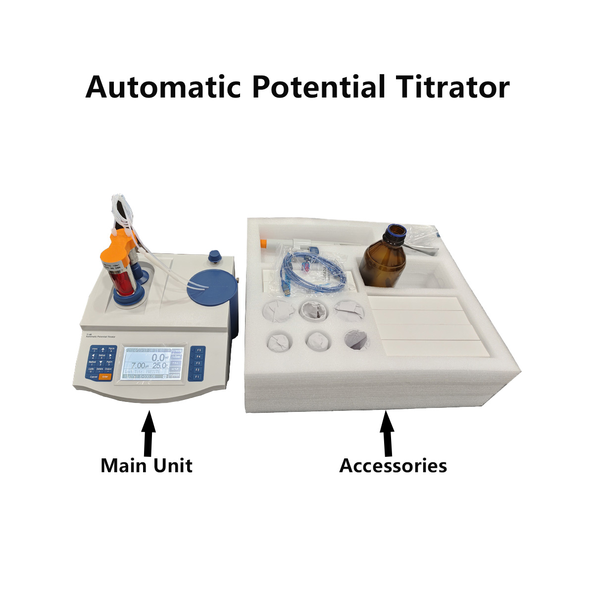 Titizador de potencial automático para varios ingredientes con múltiples modos de titulación